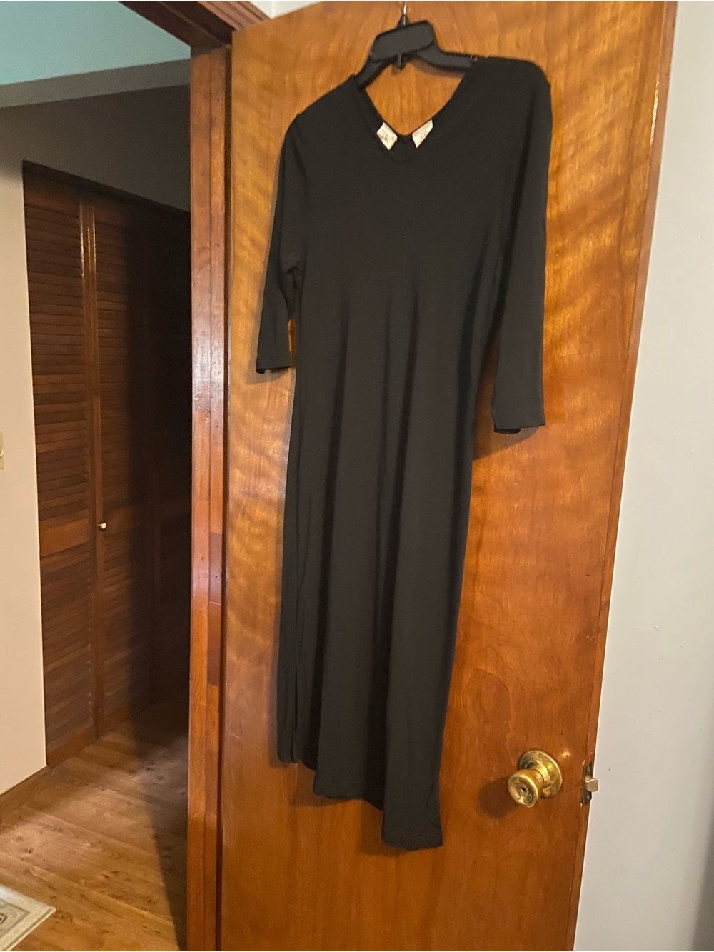 Jacqueline Ferrar Black Maxi Dress with Decorative Collar Accents